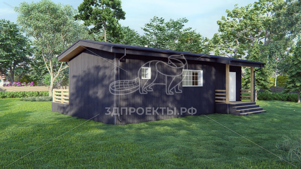 Готовый 3d проект АР+КР112 - дом 11x8 - вид 4</div>