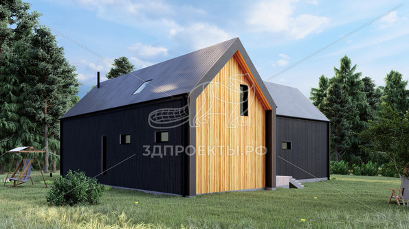 Готовый 3d проект АР+КР121 - дом 15x13 - вид 3