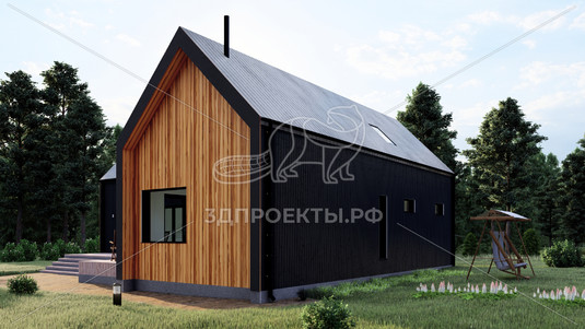 Готовый 3d проект АР+КР121 - дом 15x13 - вид 4