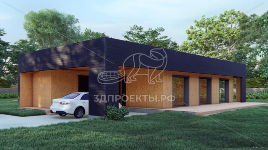 Готовый 3d проект АР+КР122 - дом 16.6x8.25 - вид 1
