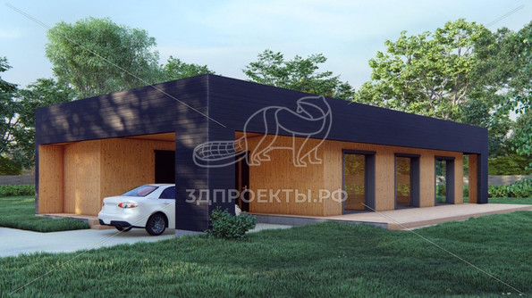 Готовый 3d проект АР+КР122 - дом 16.6x8.25 - вид 1