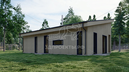 Готовый 3d проект АР+КР123 - дом 13.2x7.2 - вид 4