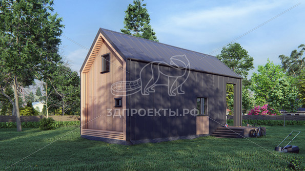Готовый 3d проект АР+КР125 - дом 8x5 - вид 4</div>