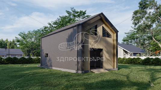 Готовый 3d проект АР+КР126 - дом 9.5x5 - вид 4