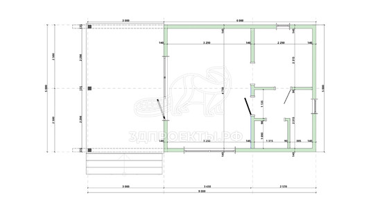 3d проект АР+КР130 - планировка 1 этажа