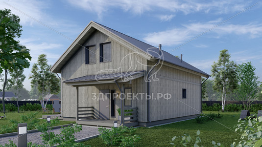 Готовый 3d проект АР+КР131 - дом 10x8 - вид 3