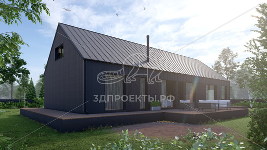 Готовый 3d проект АР+КР132 - дом 24.6x15.88 - вид 1