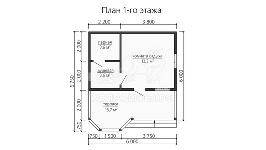 3d проект ББW070 - планировка