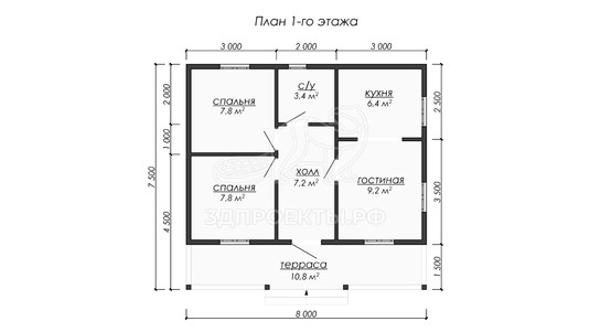 3d проект ДБW201 - планировка