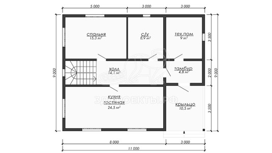 3d проект ДБW305 - планировка