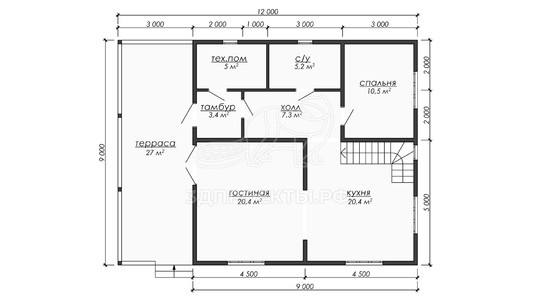 3d проект ДБW307 - планировка