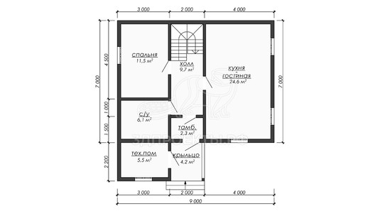 3d проект ДБW309 - планировка