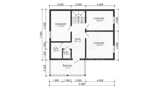 3d проект ДБW309 - планировка