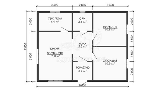 3d проект ДБW316 - планировка
