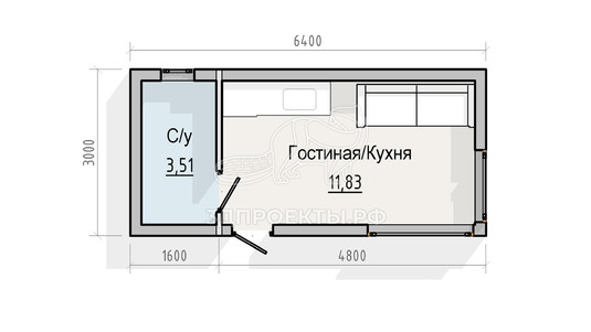 3d проект СМ010 - планировка 1 этажа
