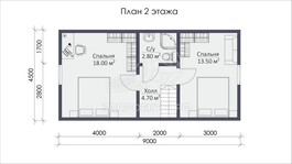 3d проект СП007 - планировка 2 этажа