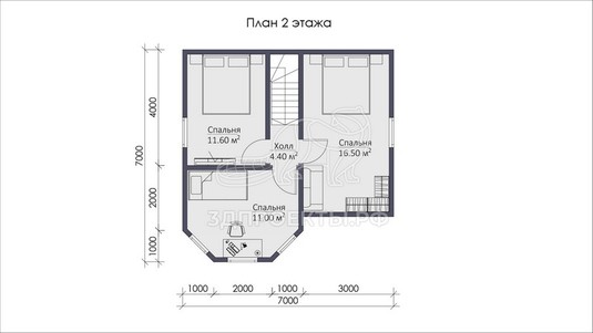 3d проект СП010 - планировка 2 этажа