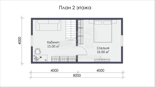3d проект СП021 - планировка 2 этажа