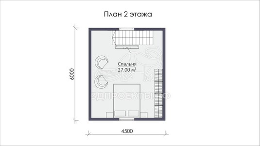 3d проект СП025 - планировка 2 этажа