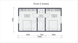 3d проект СП035 - планировка 2 этажа