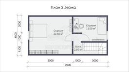 3d проект СП036 - планировка 2 этажа