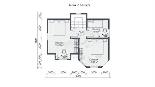 3d проект СП050 - планировка 2 этажа