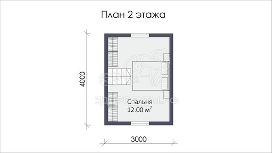 3d проект СП052 - планировка 2 этажа