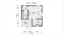 3d проект СП053 - планировка 1 этажа