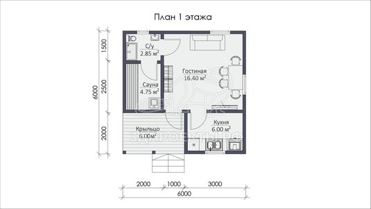 3d проект СП053 - планировка 1 этажа