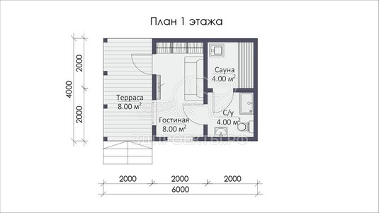 3d проект СП054 - планировка 1 этажа