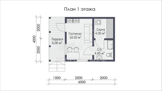 3d проект СП055 - планировка 1 этажа