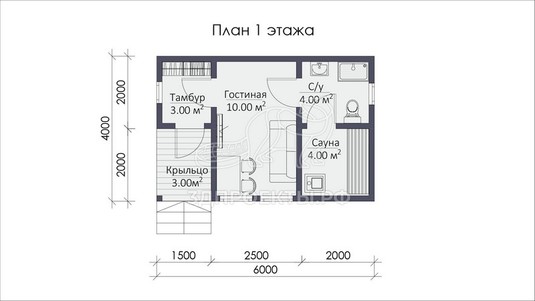 3d проект СП056 - планировка 1 этажа