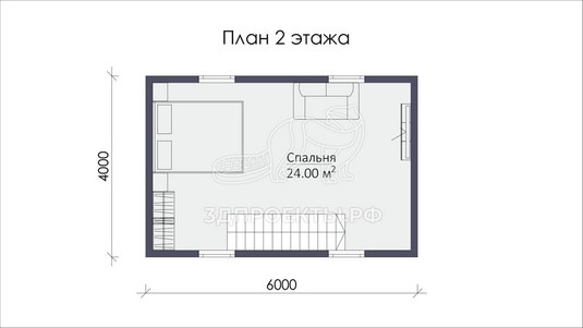 3d проект СП070 - планировка 2 этажа