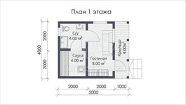3d проект СП072 - планировка 1 этажа