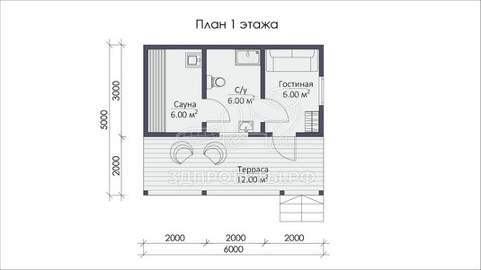 3d проект СП074 - планировка 1 этажа