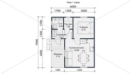 3d проект СП083 - планировка 1 этажа
