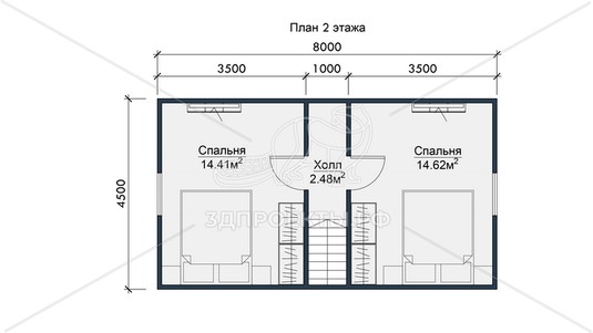 3d проект СП096 - планировка 2 этажа