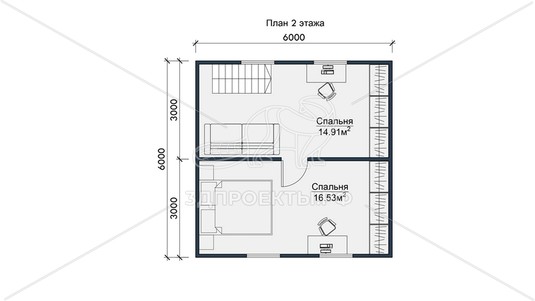 3d проект СП099 - планировка 2 этажа
