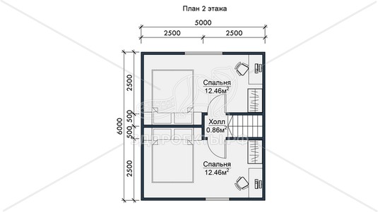 3d проект СП110 - планировка 2 этажа