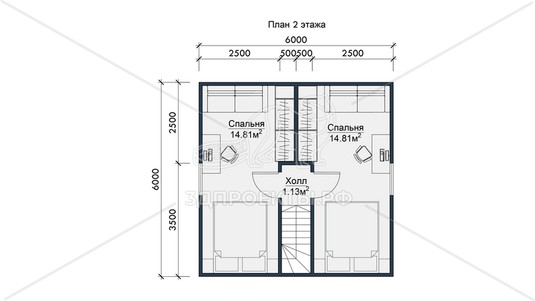 3d проект СП113 - планировка 2 этажа