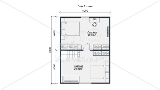 3d проект СП120 - планировка 2 этажа