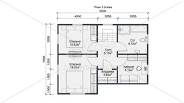 3d проект СП125 - планировка 2 этажа