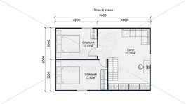3d проект СП129 - планировка 2 этажа