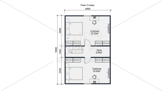 3d проект СП132 - планировка 2 этажа