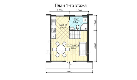 3d-планировка 1 этажа